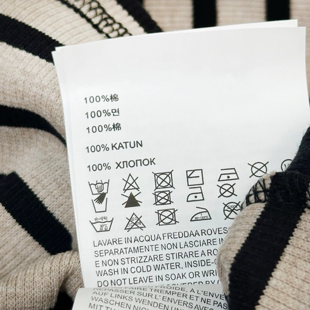 25 new letter stripe contrast color long sleeve