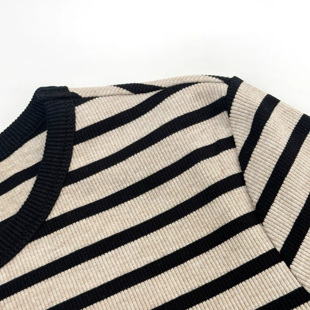 25 new letter stripe contrast color long sleeve