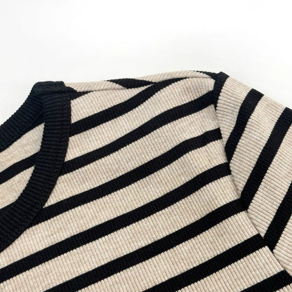 25 new letter stripe contrast color long sleeve