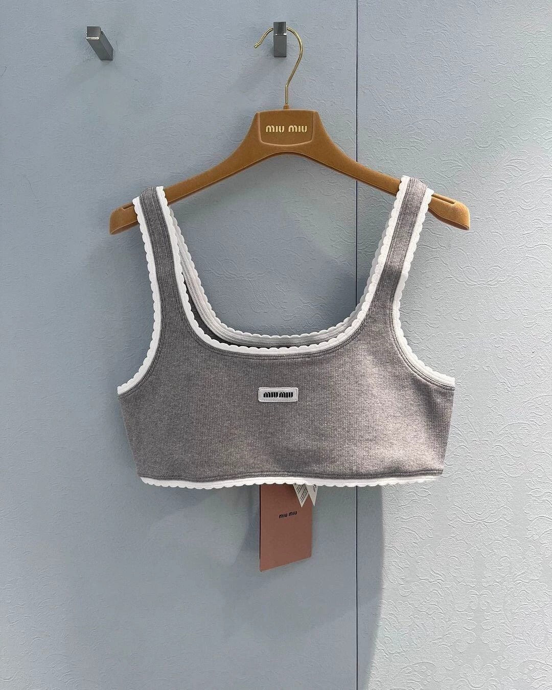 25Ss Spring and Summer New Style Letter Micro Logo Lace Small Vest