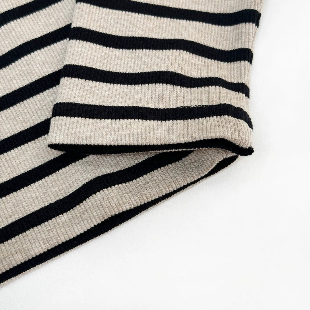 25 new letter stripe contrast color long sleeve