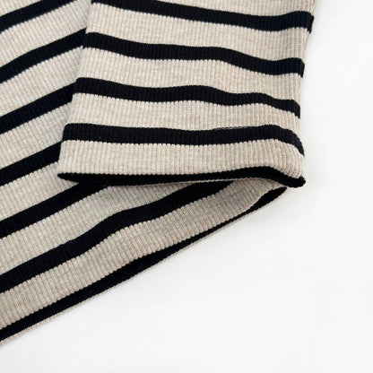 25 new letter stripe contrast color long sleeve