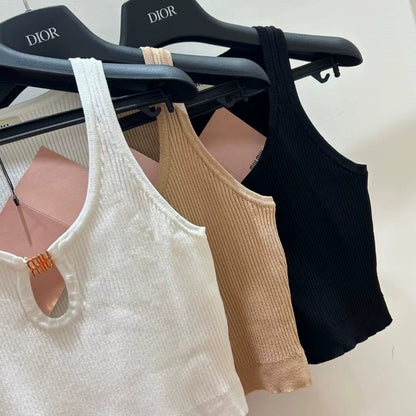 25 Metal Letter Hollow Short Navel-Exposed Suspender