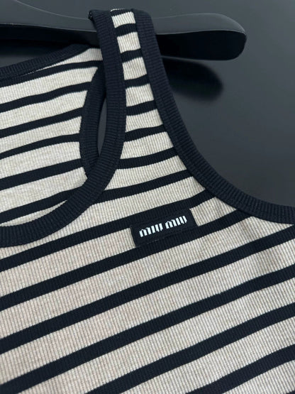 25SS New Wool Blended Striped Vest