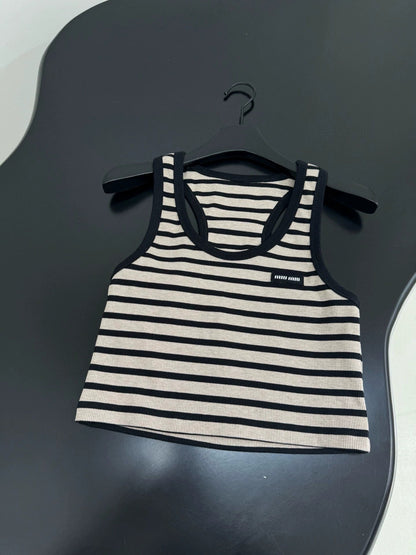 25SS New Wool Blended Striped Vest
