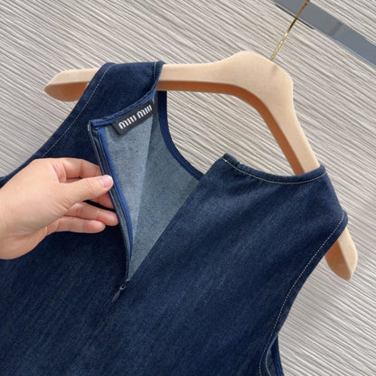 Classic Lightweight Denim Cropped Vest & Shorts Set