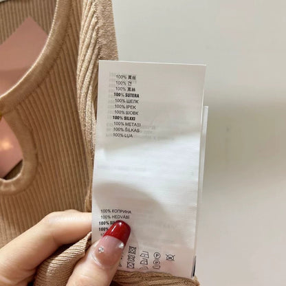 25 Metal Letter Hollow Short Navel-Exposed Suspender