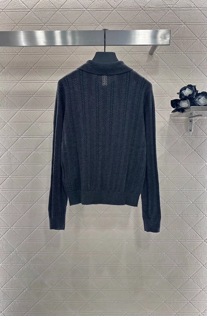 25 Fried Dough Twists lapel knitting sweater