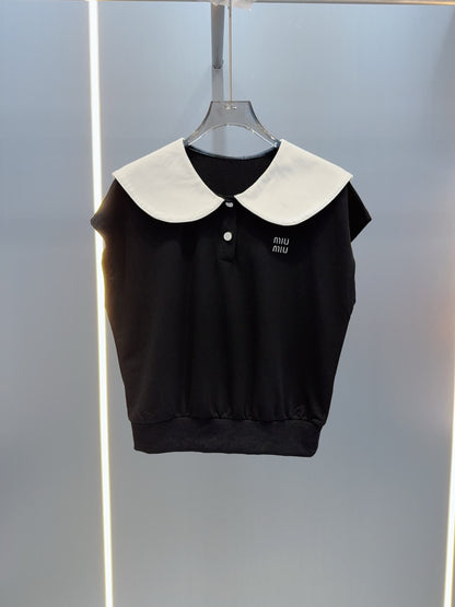 Casual Preppy Sailor Collar Vest & Shorts Set