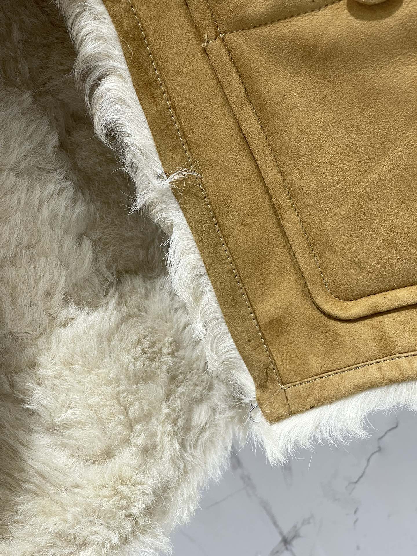 25Fw Zipper wool leather short jacket