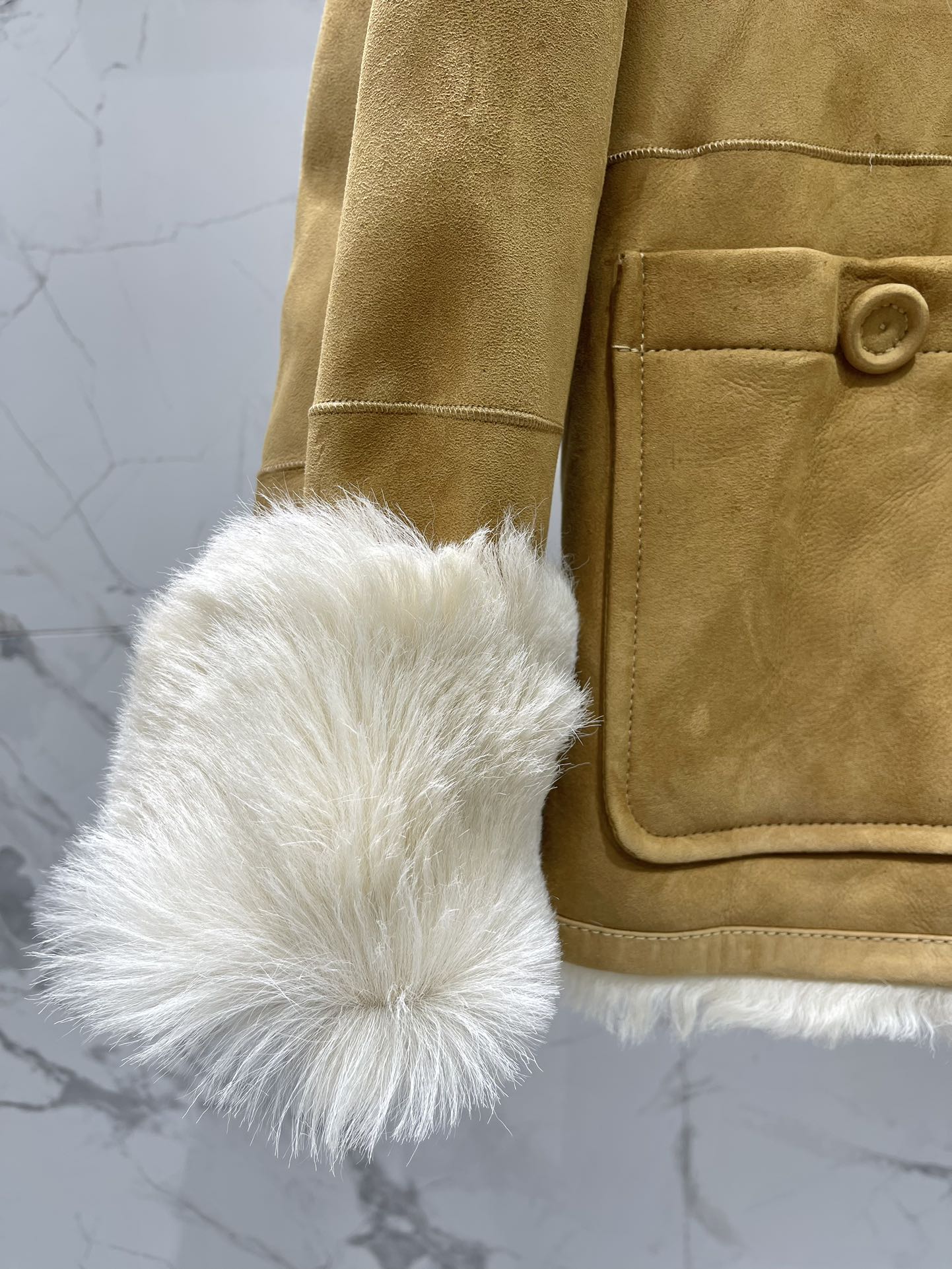 25Fw Zipper wool leather short jacket