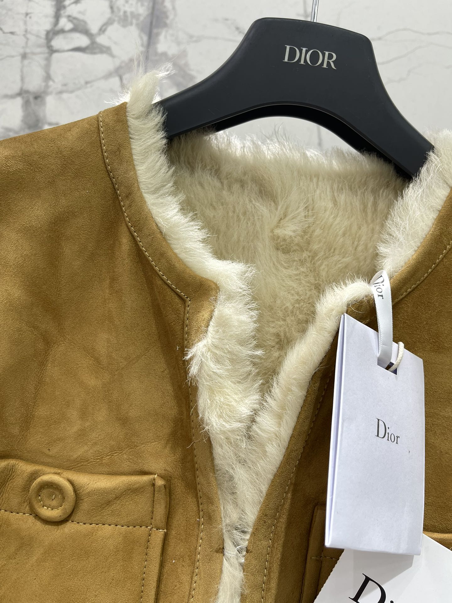 25Fw Zipper wool leather short jacket