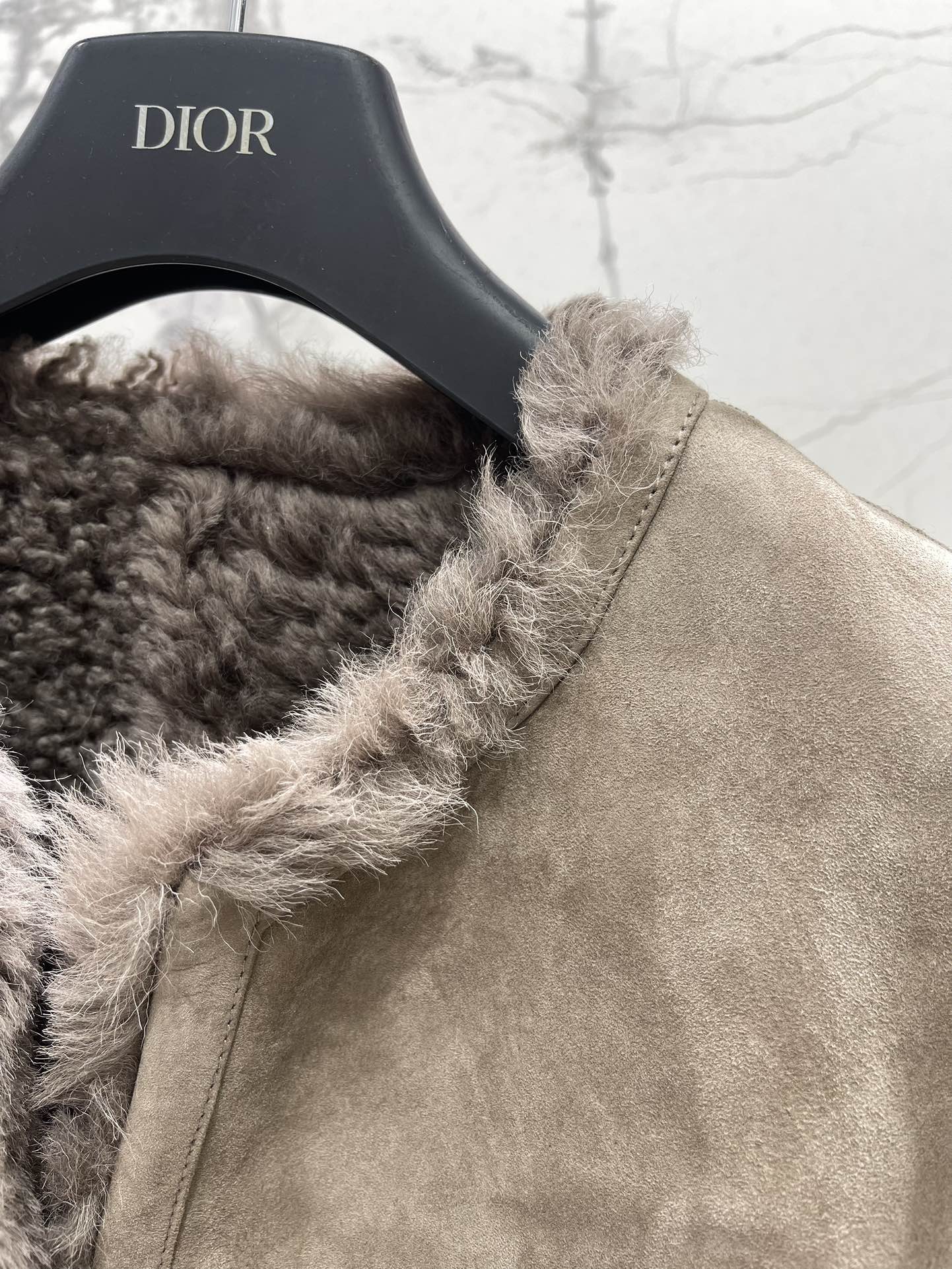 25Fw Zipper wool leather short jacket