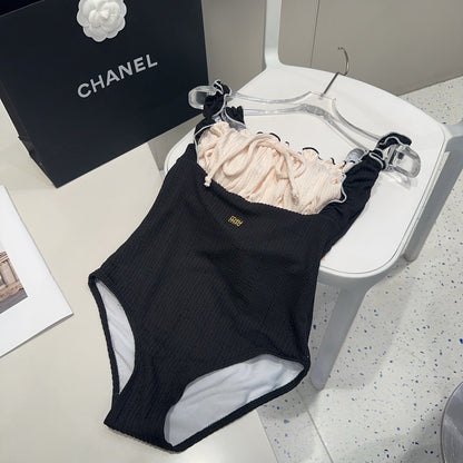 25 Ribbon Pink Chest One-piece Swimsuit