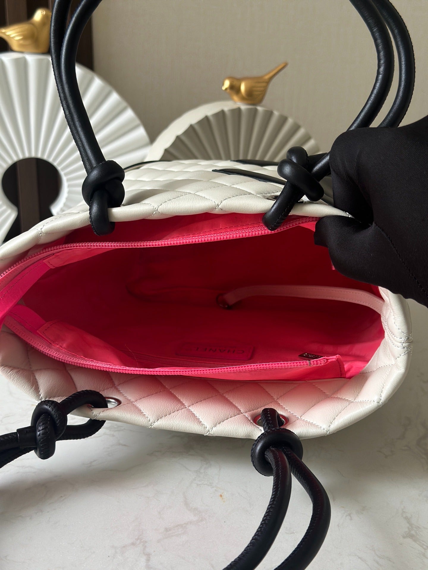 Cowhide Large Vegetable Blue Bag