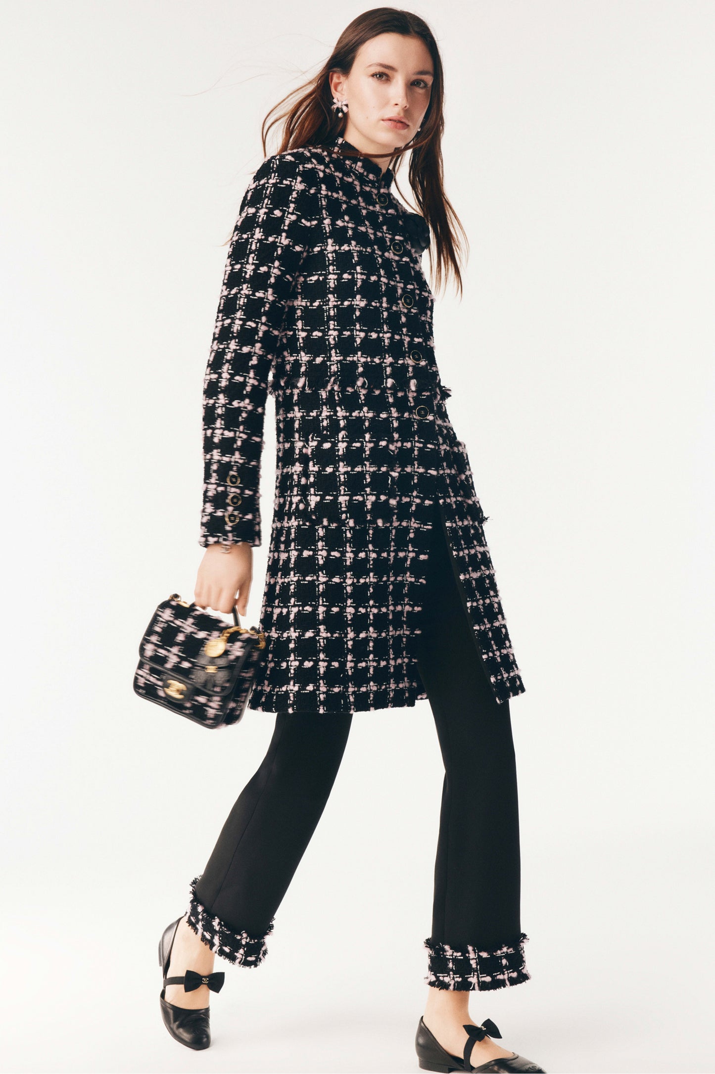 25 New Positioning Plaid Woven Long Dress