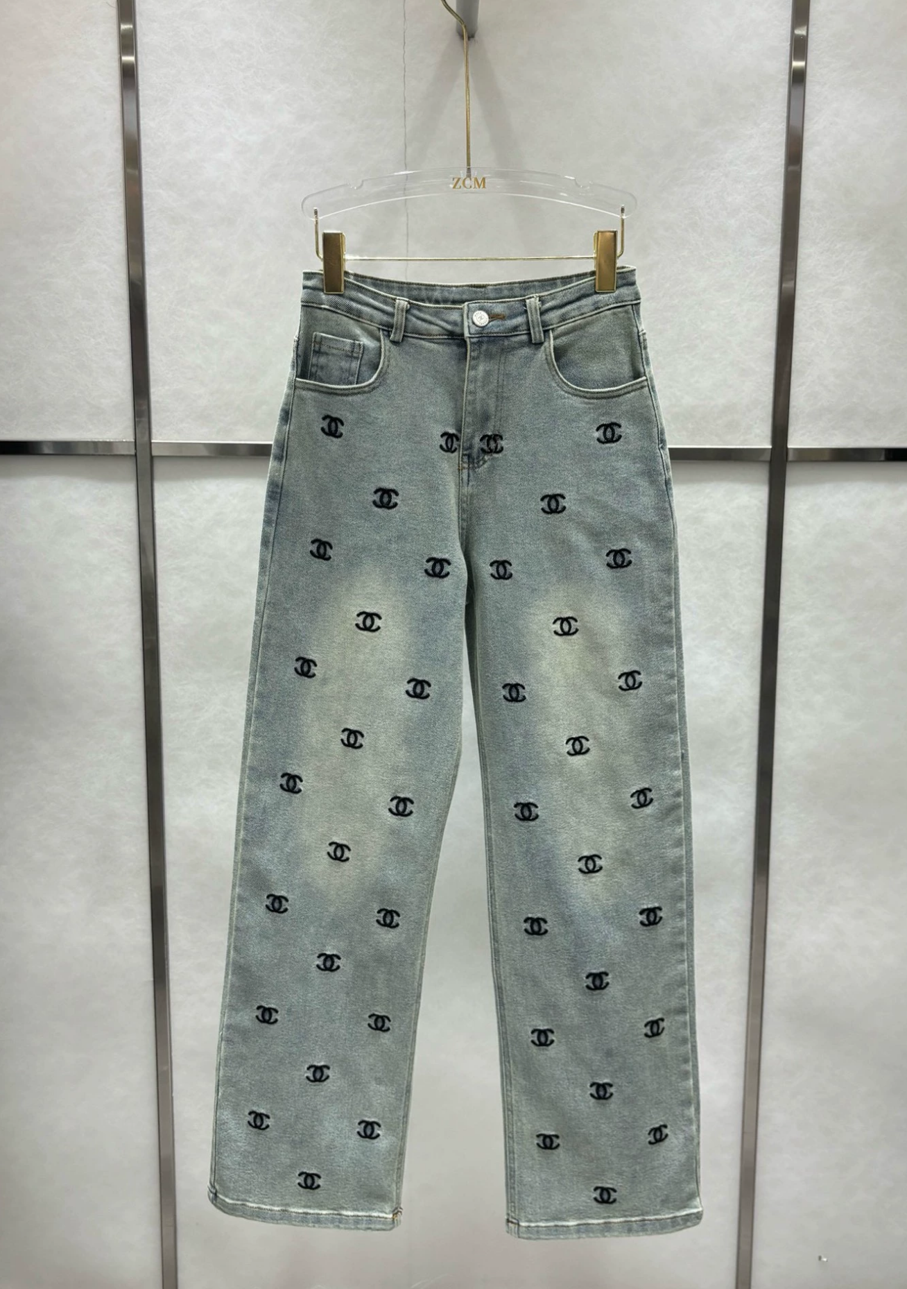 25 Heavy Embroidery Letter Jeans