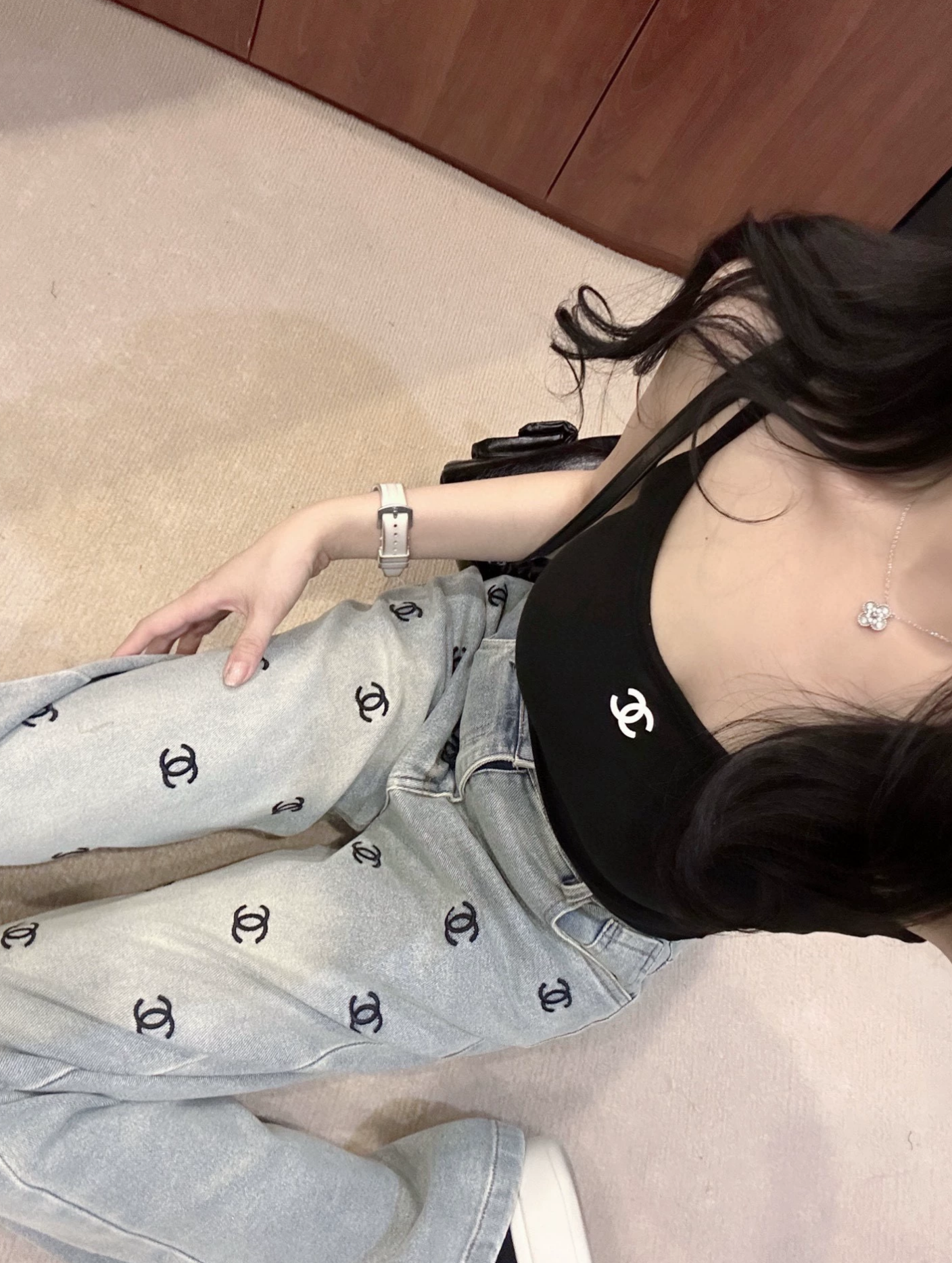 25 Heavy Embroidery Letter Jeans