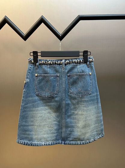 25 Nostalgic Washed Denim Skirt