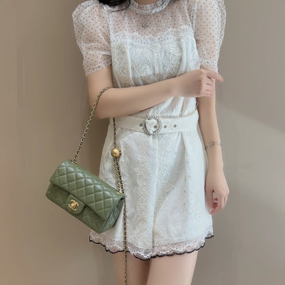 CF20 Golden Globe CLASSIC HANDBAG  Lambskin Rose Red