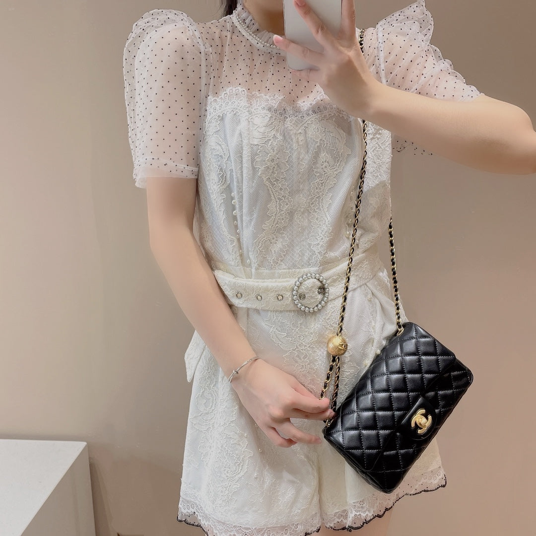 CF20 Golden Globe CLASSIC HANDBAG  Lambskin Rose Red