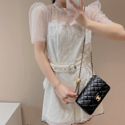 CF20 Golden Globe CLASSIC HANDBAG  Lambskin Rose Red