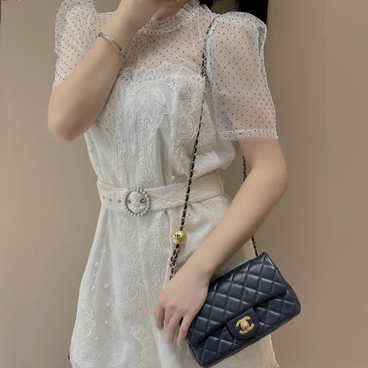 CF20 Golden Globe CLASSIC HANDBAG  Lambskin Rose Red