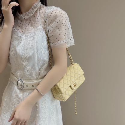 CF20 Golden Globe CLASSIC HANDBAG  Lambskin Rose Red