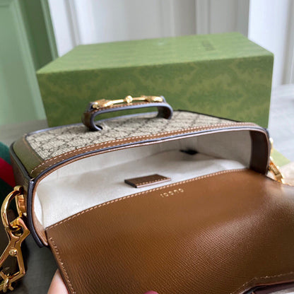 Horsebit 1955 mini shoulder bag Beige and ebony