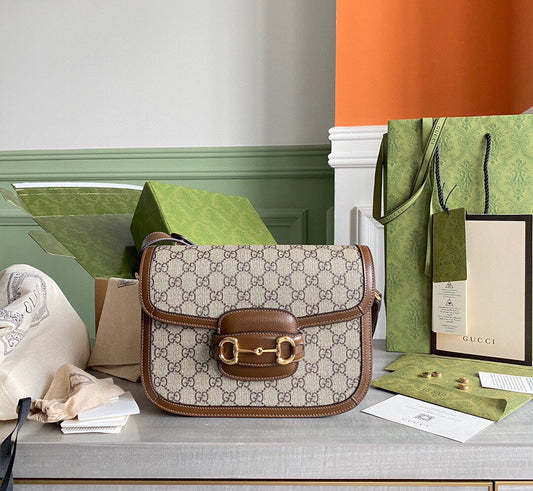 Horsebit 1955 small shoulder bag Beige and ebony