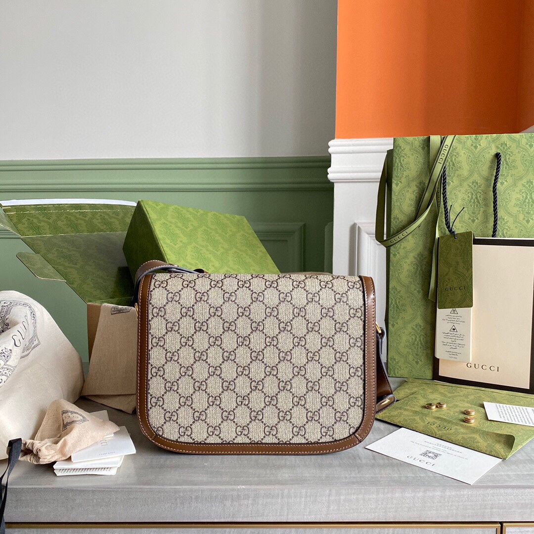 Horsebit 1955 small shoulder bag Beige and ebony