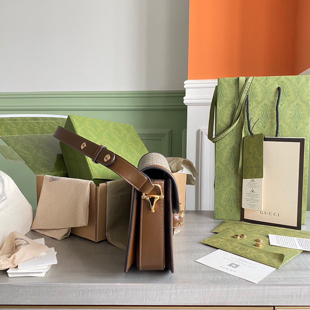 Horsebit 1955 small shoulder bag Beige and ebony