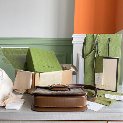 Horsebit 1955 small shoulder bag Beige and ebony