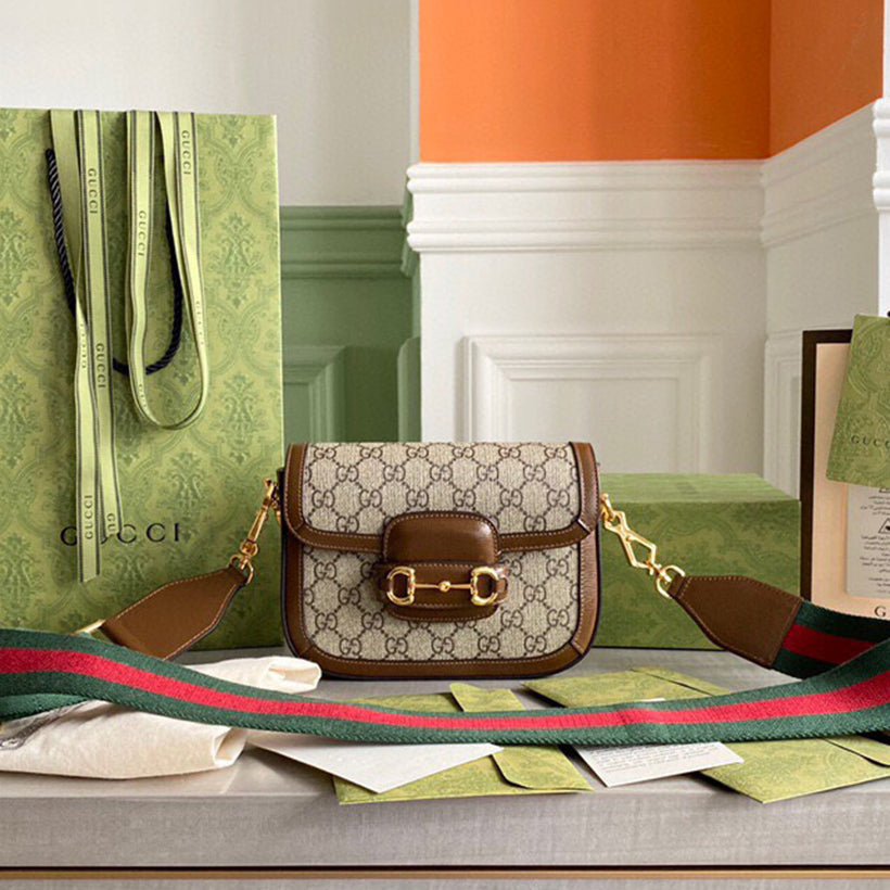 Horsebit 1955 mini shoulder bag Beige and ebony