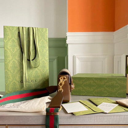 Horsebit 1955 mini shoulder bag Beige and ebony