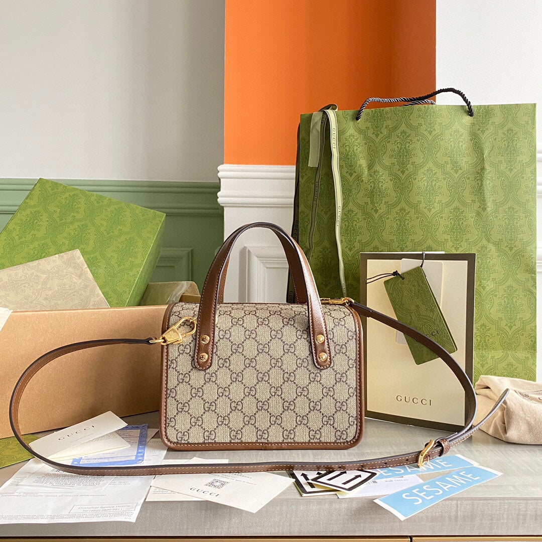 Horsebit 1955 Mini shoulder bag Beige and ebony