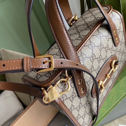 Horsebit 1955 Mini shoulder bag Beige and ebony