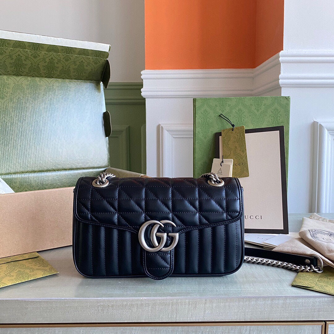 Marmont small shoulder bag Black / White / Dusty Pink / Gray Blue