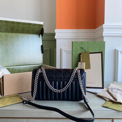 Marmont small shoulder bag Black / White / Dusty Pink / Gray Blue