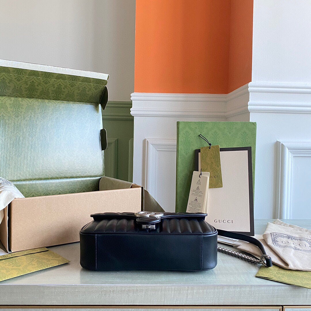 Marmont small shoulder bag Black / White / Dusty Pink / Gray Blue