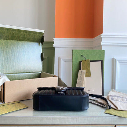 Marmont small shoulder bag Black / White / Dusty Pink / Gray Blue