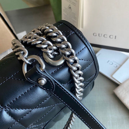 Marmont small shoulder bag Black / White / Dusty Pink / Gray Blue