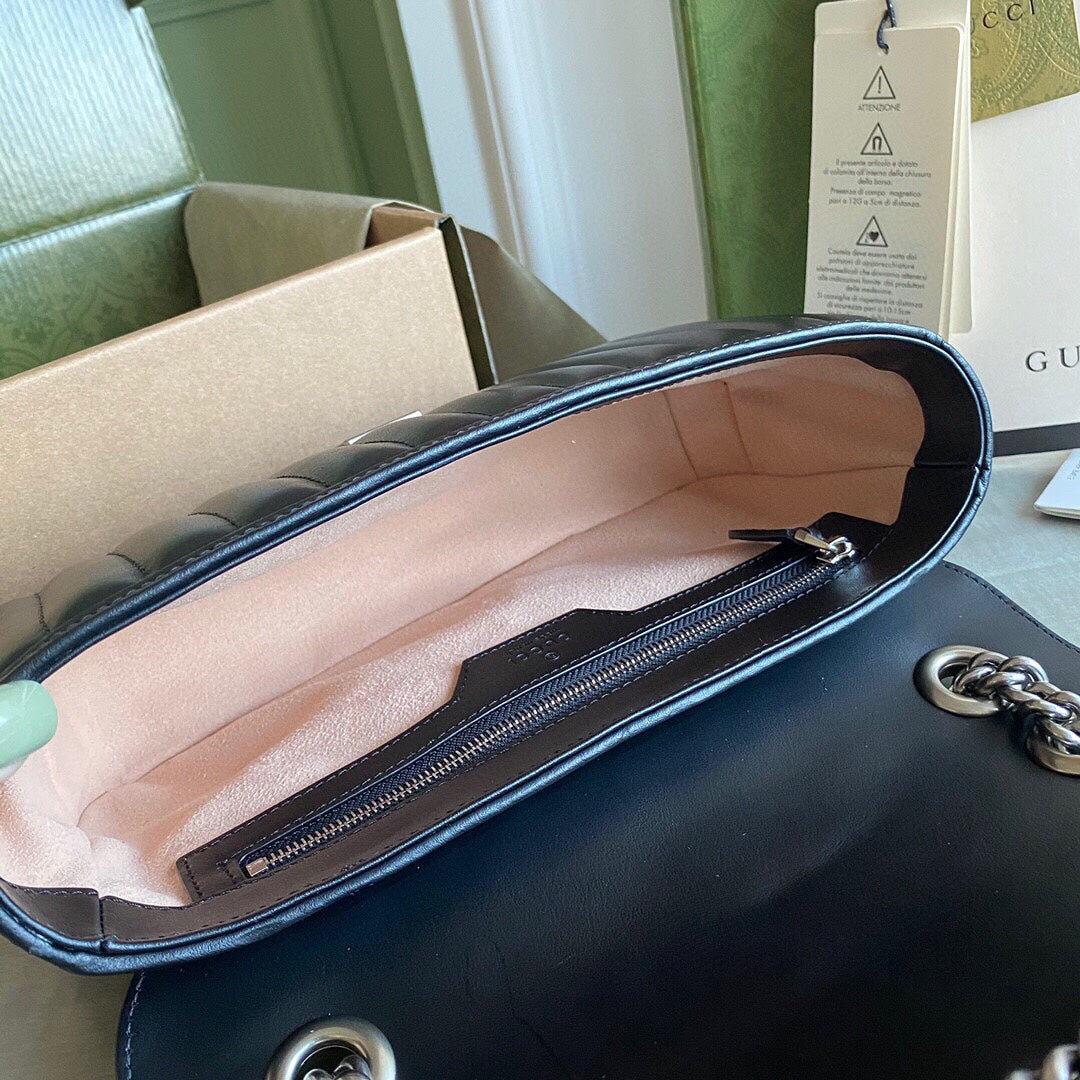 Marmont small shoulder bag Black / White / Dusty Pink / Gray Blue