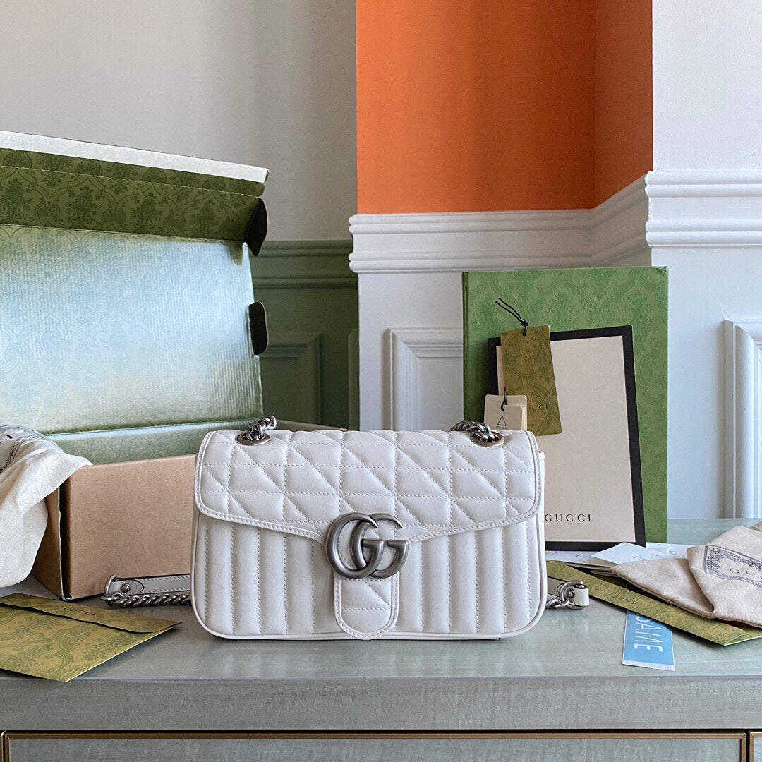 Marmont small shoulder bag Black / White / Dusty Pink / Gray Blue