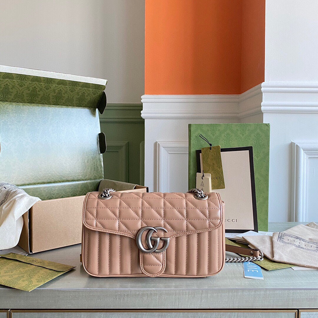 Marmont small shoulder bag Black / White / Dusty Pink / Gray Blue