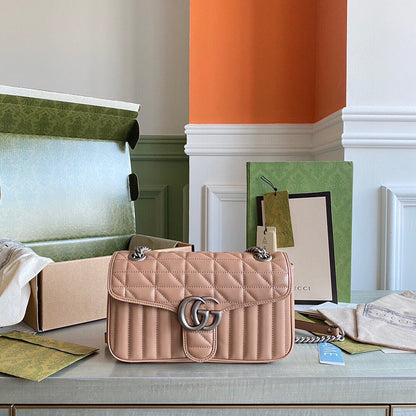 Marmont small shoulder bag Black / White / Dusty Pink / Gray Blue