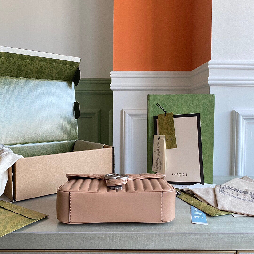 Marmont small shoulder bag Black / White / Dusty Pink / Gray Blue