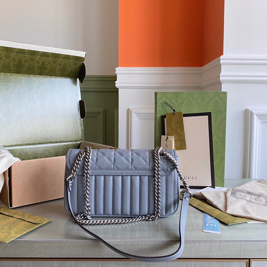 Marmont small shoulder bag Black / White / Dusty Pink / Gray Blue