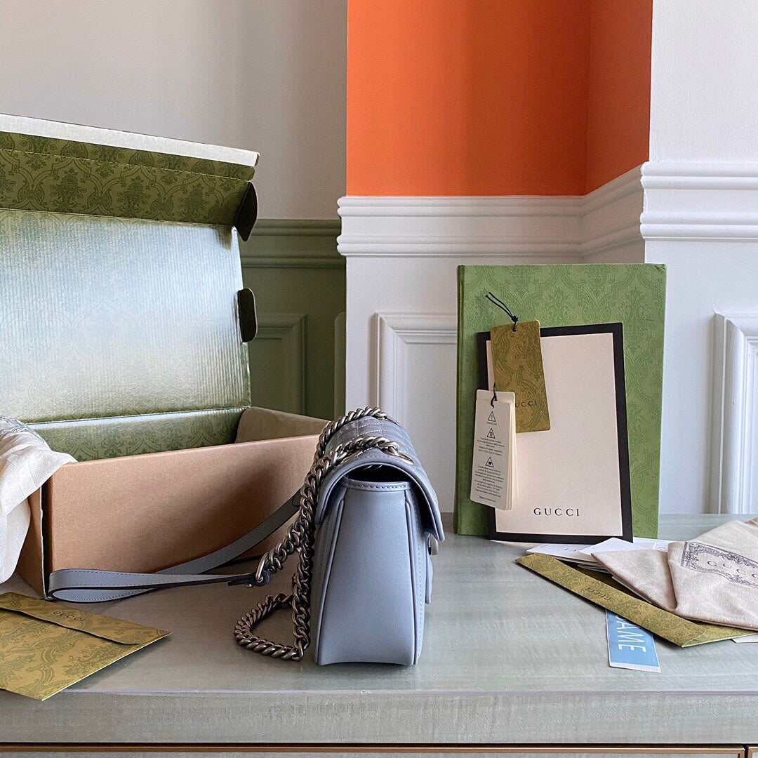 Marmont small shoulder bag Black / White / Dusty Pink / Gray Blue