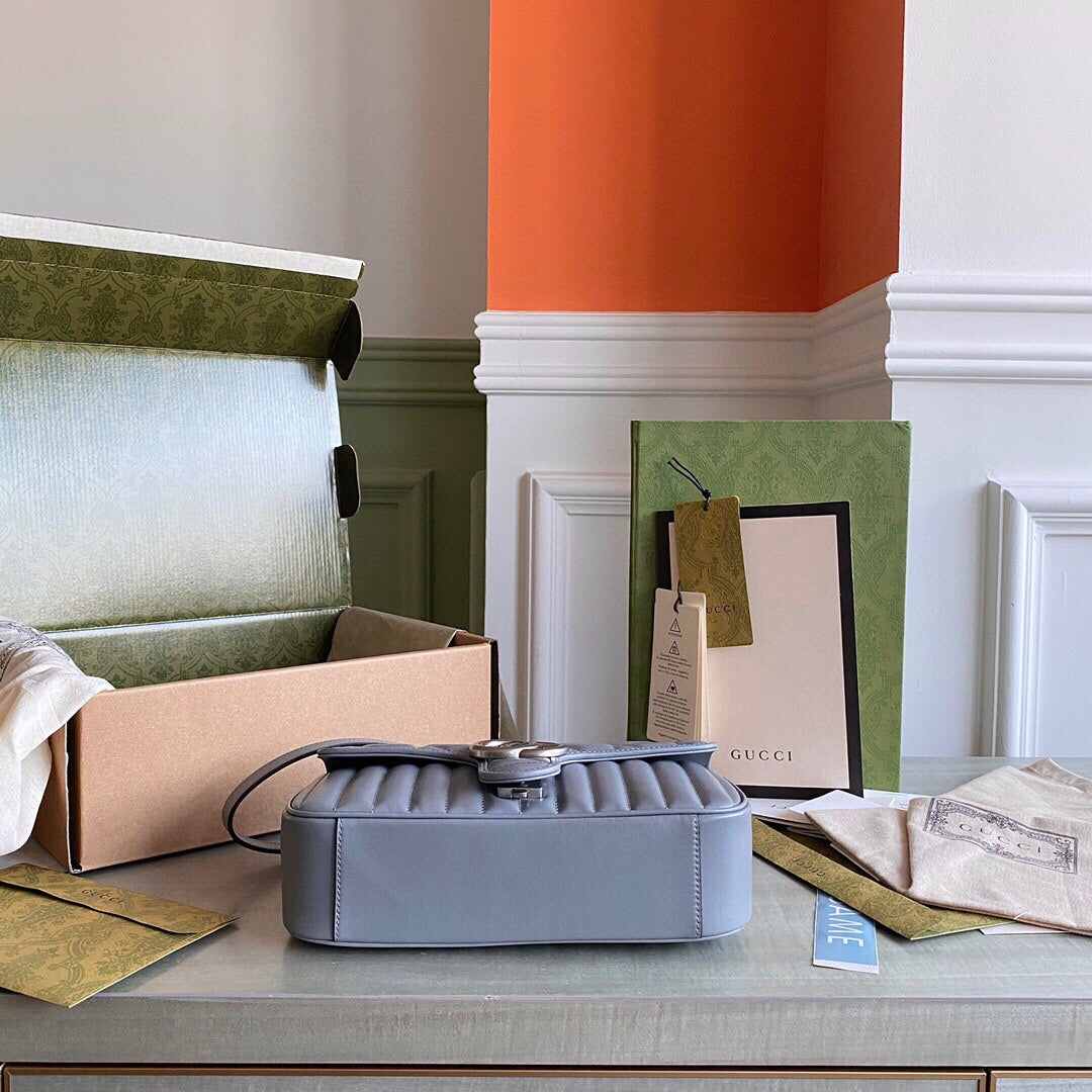 Marmont small shoulder bag Black / White / Dusty Pink / Gray Blue